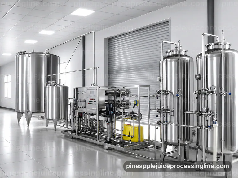 Industrial Pineapple Juice Processing Line: Hygienic Design Interface industrial pineapple juice processing line, hygienic design: pressing with coarse fiber separation section connection view