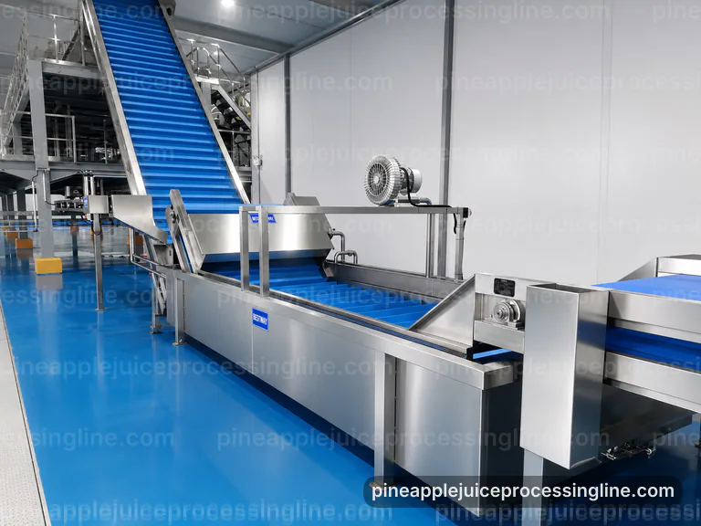 Industrial Pineapple Juice Processing Line: Installation And Maintenance Interface industrial pineapple juice processing line, installation and maintenance: pressing with coarse fiber separation section connection view