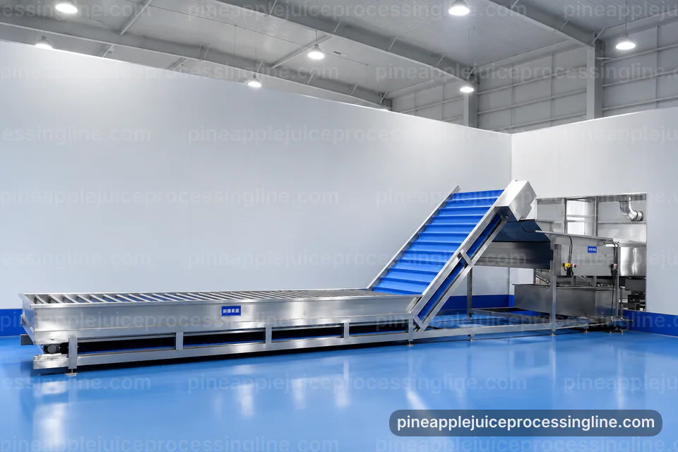 industrial pineapple juice processing line, plant integration: pressing with coarse fiber separation section operating stage