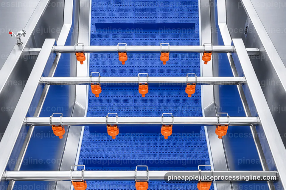 industrial pineapple juice processing line, process sequence: pressing with coarse fiber separation section operating stage