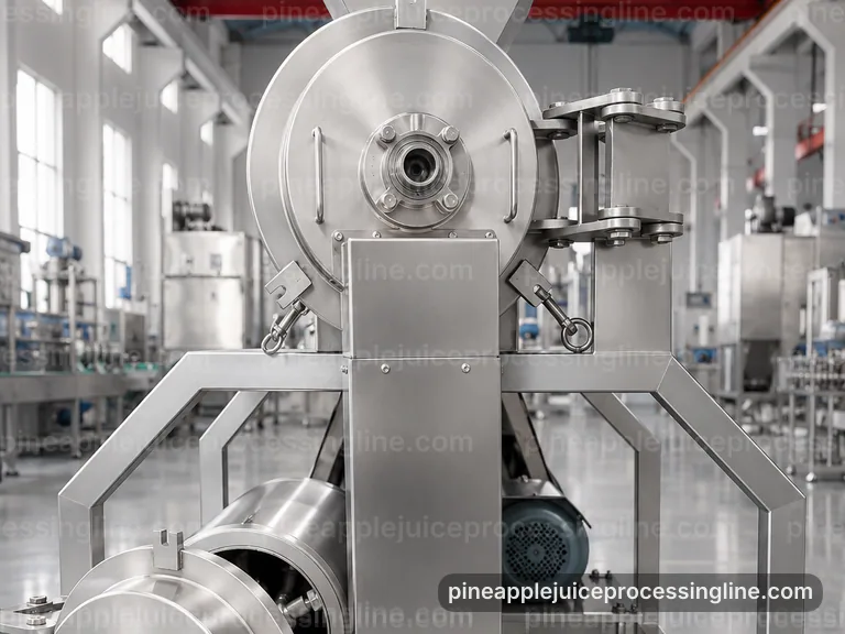 industrial pineapple juice processing line, selection criteria: pineapple crusher press connection view
