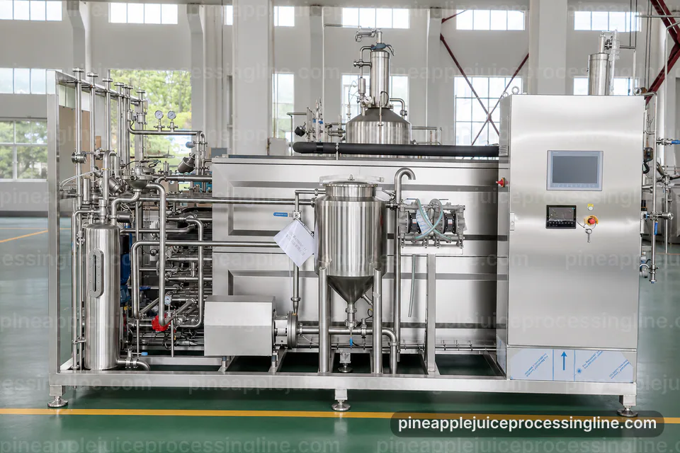 industrial pineapple juice processing line, selection criteria: pressing with coarse fiber separation section operating stage