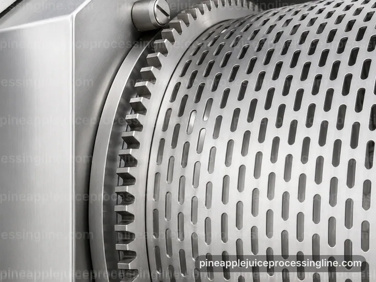industrial pineapple juice processing line, configuration options: pineapple crusher press connection view